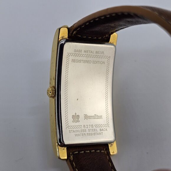 VTG Hamilton Women's Watch 22MM Gray Dial Brown Leather Bands New Battery - Picture 7 of 16